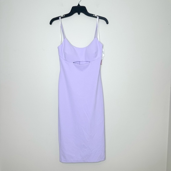 NWT Aqua Bloomingdale's Crepe Cut-Out Midi Dress Lavender Size 6 - Picture 4 of 6